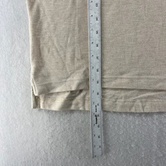 Chaps Ralph Lauren Polo Shirt Men's Sz S Oatmeal Cream High Low Hem Short Sleeve - Picture 4 of 13
